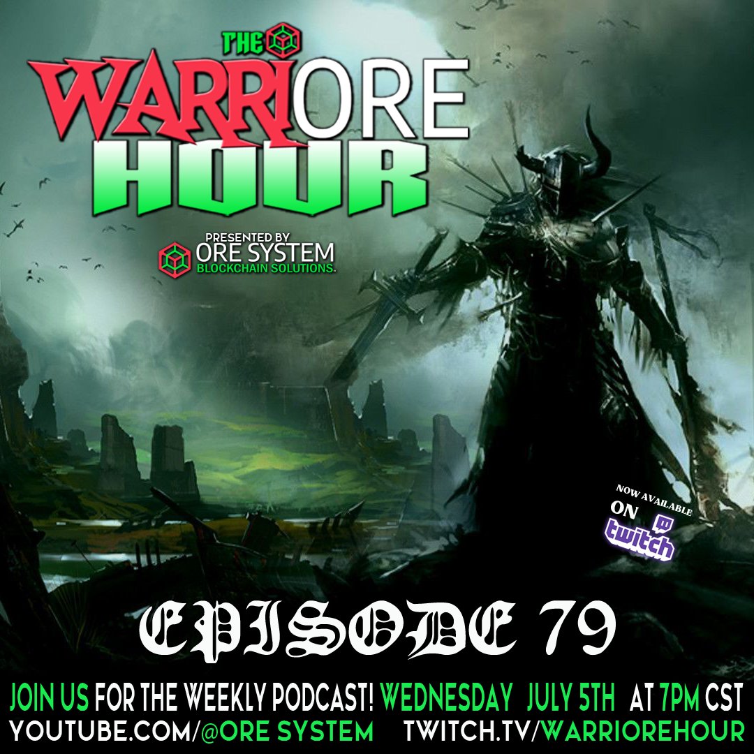 Welp, due to cancellation, you're stuck with us, your ever-trusty ORE SYSTEM team to entertain you tonight! We're gonna talk <a href="/WT_Frontlines/">With Them: Frontlines</a> and more! Maybe in-game footage of the alpha being built! Join in tonight at 7pm CST!!!!!!
youtube.com/c/ORESystemNFT twitch.tv/warriorehour