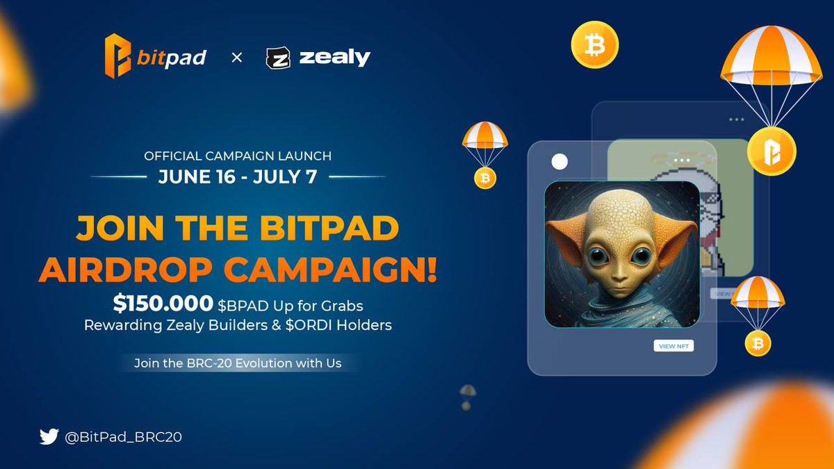 Web3_Emyral's tweet photo. Hello crypto lovers!
I bring you great news, @BitPad_BRC20 is giving out a whooping $150k airdrop.
You don't want to miss this trust, check out flyers for more details.
#BRC20 #BITPAD #Airdrop https://t.co/tEeDEIqpDv