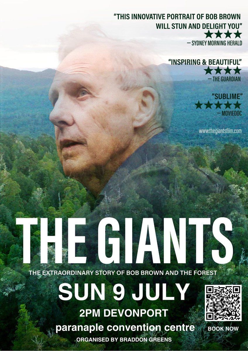 NW coast friends, the wonderful Braddon Greens are presenting @thegiantsfilm this Sunday 🌿 
Im honoured & excited to be coming along, chatting about future activism in Tasmania. 
Sunday July 9th, 2pm in Devonport. Book here; contact-tas.greens.org.au/civicrm/event/…