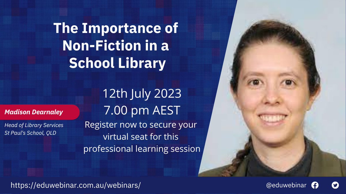 The non-fiction collection can support student interests, #readingforpleasure #curriculum &amp; other areas, including #Wellbeing creativity &amp; innovation. Join Madison <a href="/MadisonsLibrary/">Madison's Library</a> for this digital event. Find out more at eduwebinar.com.au/webinars/