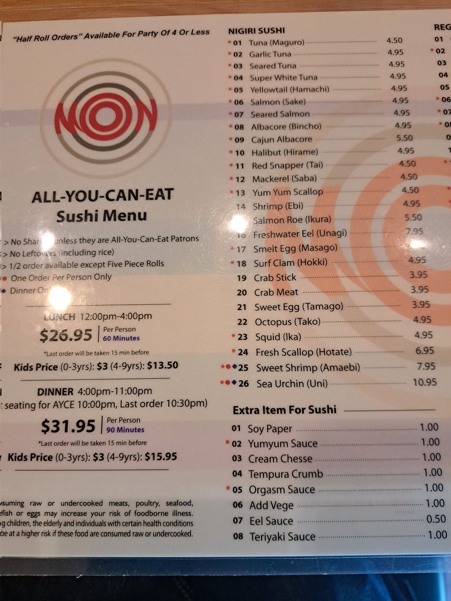 WPOKER7's tweet photo. ラスベガス到着。$26.95で寿司食べ放題のSushiMonにて、まずは腹ごしらえ。 https://t.co/yD9WsCuc6t