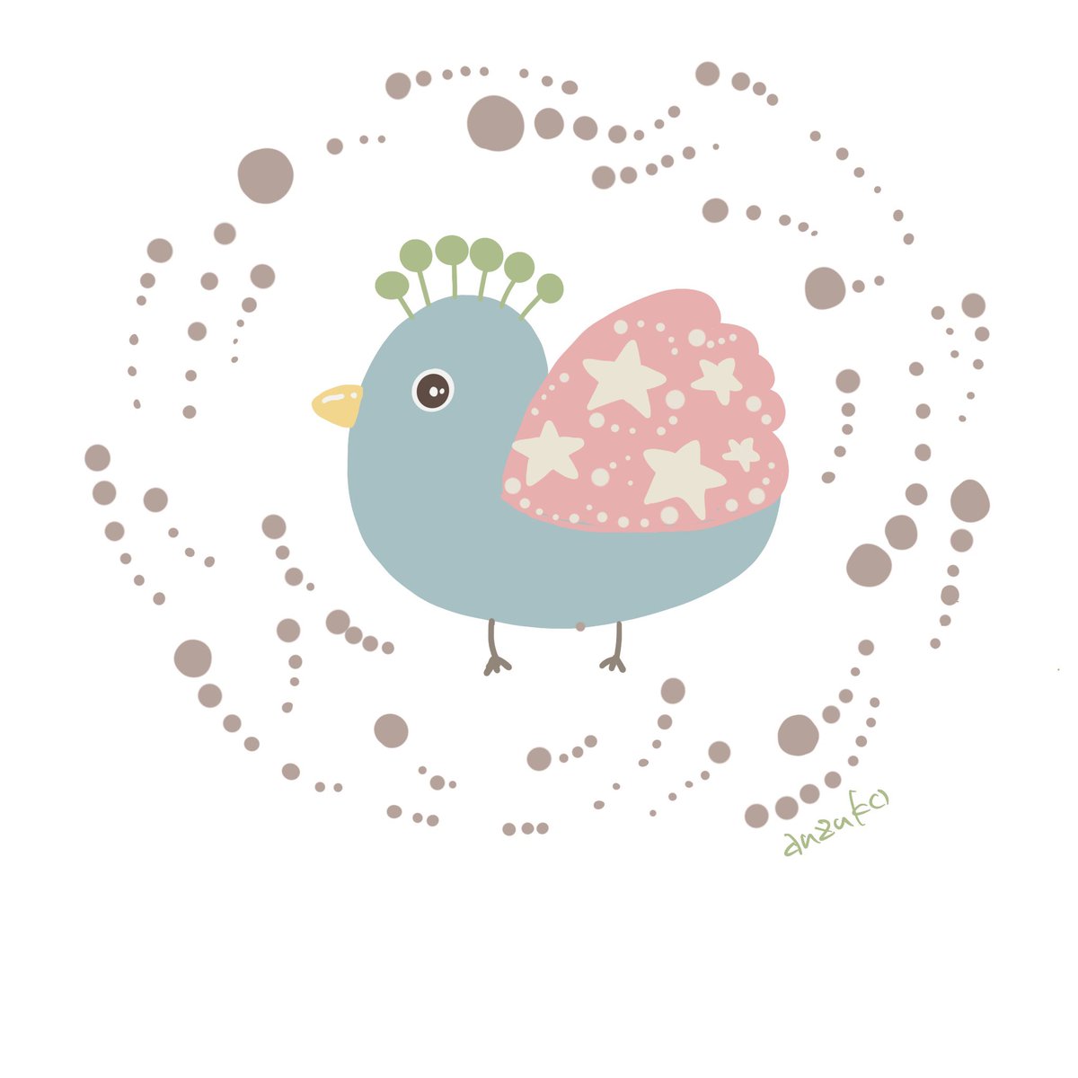 mint_pome's tweet photo. #鳥イラスト
#かわいいイラスト
#bird
#イラストレーター
#illustration
#ipadprocreate 
#turquoiseblue
#七夕
#星に願いを https://t.co/Ie1scDC0Of