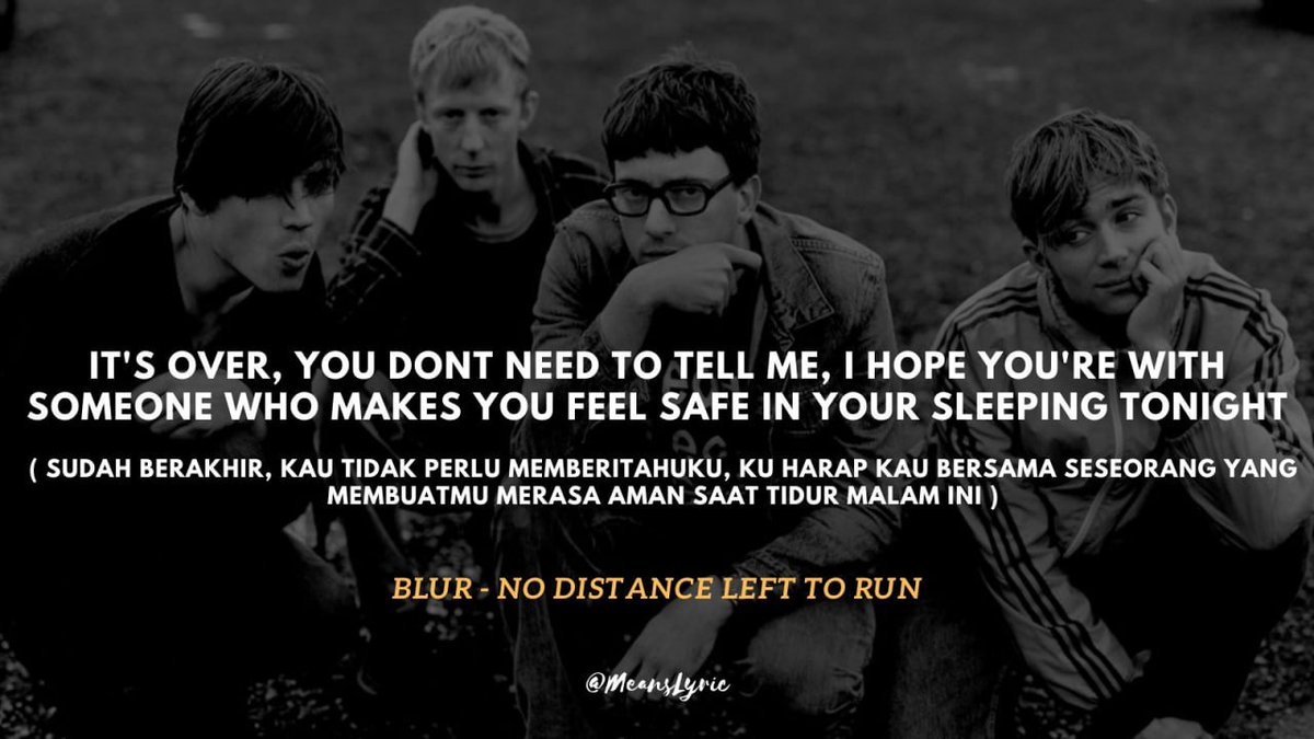 MeansLyric's tweet photo. No Distance Left to Run
@blurofficial 
#MeansLyric #DreamTheater #90s #90smusic #rockmusic #metal #viral #trending #KECILBGT #Fuji #IronMaiden #PLANGAPLONGO #TomPetty #Garnacho #inibeneran #Indosiar #Penting https://t.co/3fcQ40v1iW