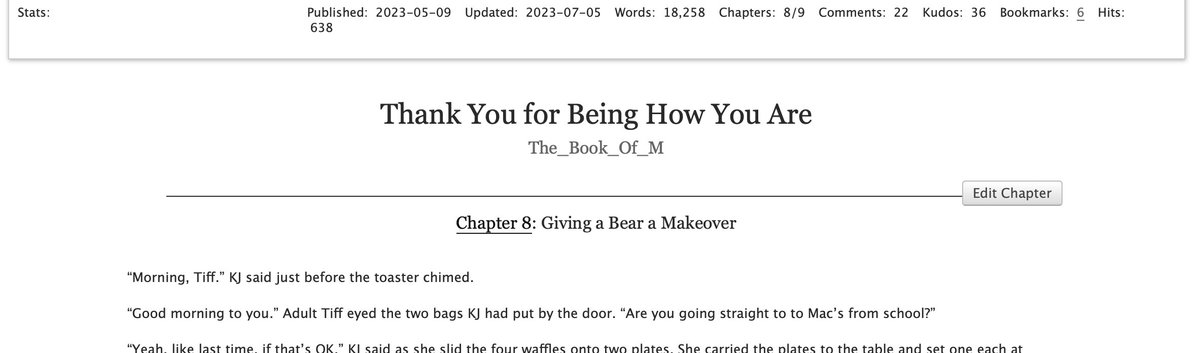 The_Book_Of_M's tweet photo. My #Kajemac-focused #PaperGirls fic, "Thank You for Being How You Are," will consist of 3 acts, each made of 3 chapters &amp; taking place in a different year. Chapter 8, "Giving a Bear a Makeover" is now available. Chapter 9, "Strong Women are Hot" should go up in about a week. https://t.co/oHuyjOqF2Z