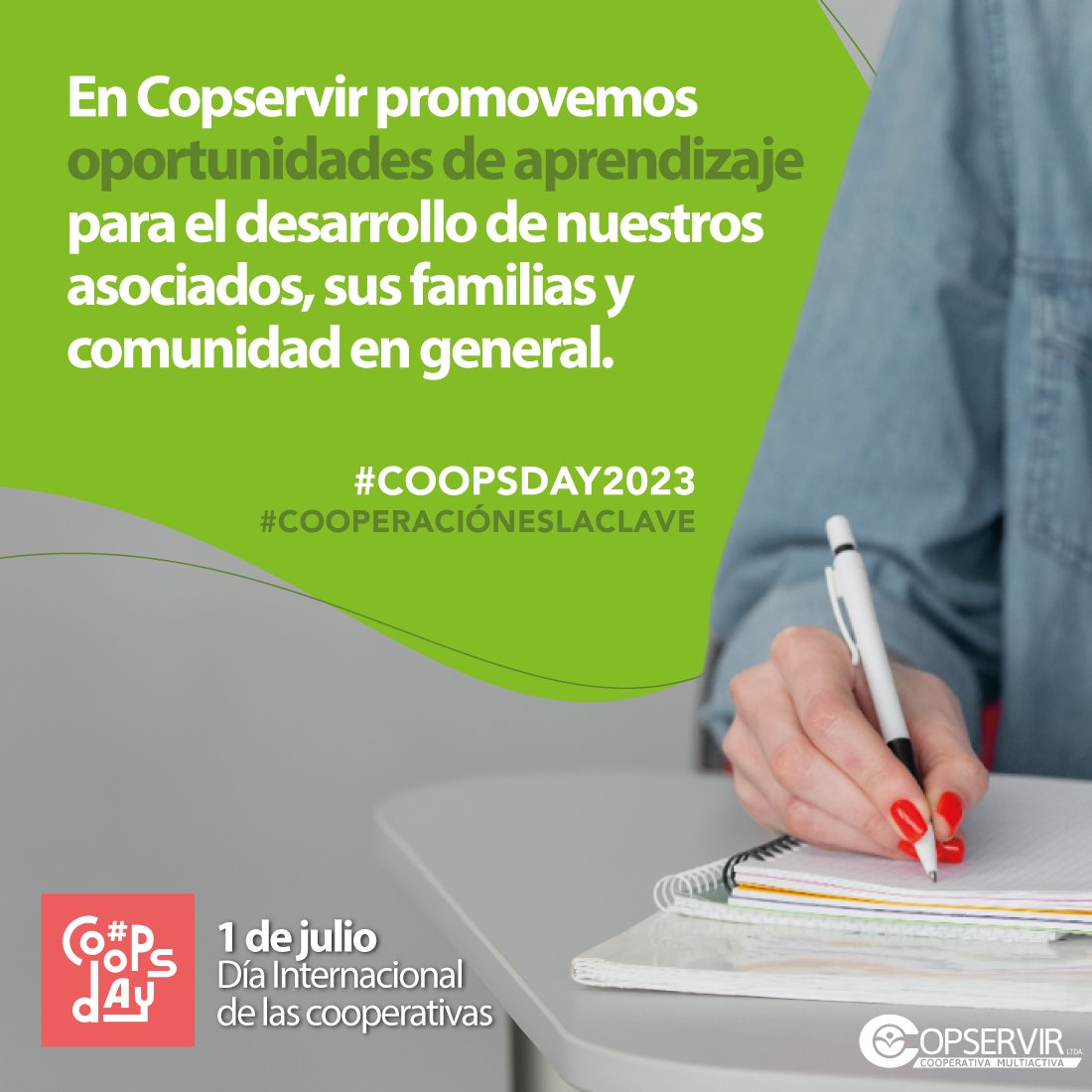 copservir's tweet photo. Como cooperativa tenemos la responsabilidad de crear un futuro justo para todos. Crezcamos juntos y hagamos que la solidaridad y la cooperación, sean valores de diaria aplicación 🤝🤓
#CoopsDay2023 #CooperaciónEsLaClave https://t.co/sJpzqLRNGd