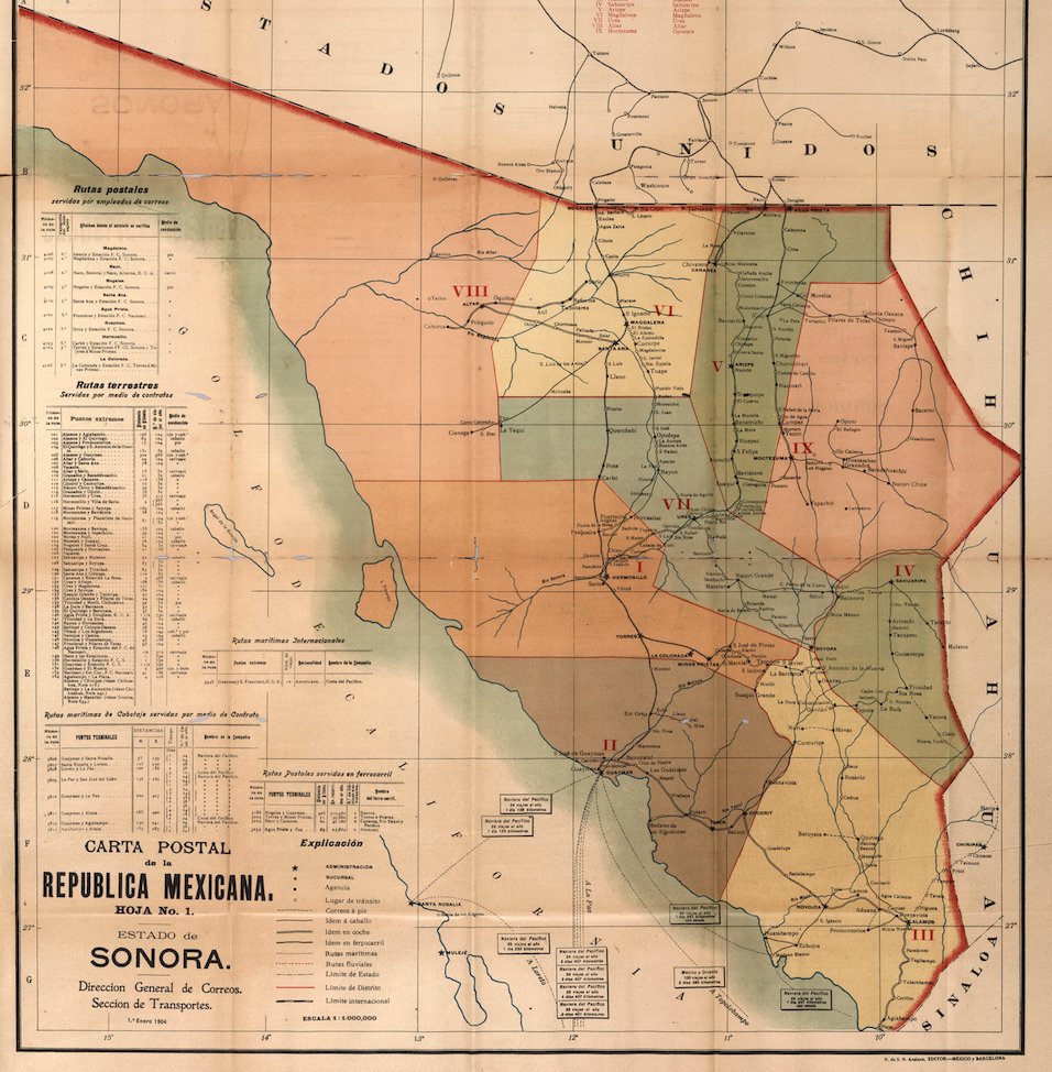 #Mapa postal de #Sonora (1904)

Estos mapas tienen tanta información que es imposible cubrir toda.

Pero vamos viendo algunos detalles y díganme qué otras cosas interesantes vieron ustedes ⬇️
