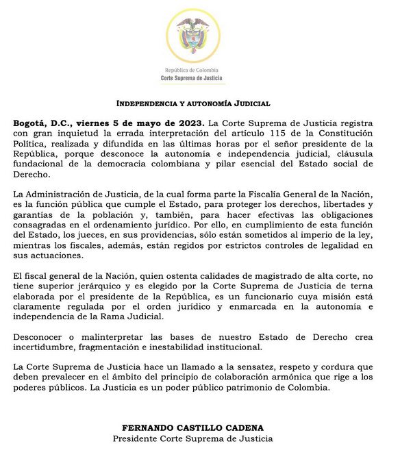_Hagamos_Patria's tweet photo. Ya podemos decir que #NoTenemosPresidente ? 

Y que estamos entonces a Merced de los otros poderes? 

Y si en verdad hay #independencia de #poderes en Colombia y el #Fiscal general de la nacion no tiene superior jerargico, y las #Cortes son #Automas que esperan para ponerle un alto a este 

#esquizofrenico #sicopata presidente que nos lleva en curso acelerado al abismo ? 

Cuantos miles de muertos mas deben haber en pro de sus ideas estupidas de financiar bandidos - antes que se proceda a darle un alto a su financiacion de terroristas y carteles ?

@NanaTorres27 @Chimonpe  @brisa7766433br1  @WIMABOK @Hady_hqa @GladysBecerra1 @LuisMonsalveC @Collana_A  @maomolina @codequimi @svalerod @BusirakoLoco @mavuz05
@marianagoyenec2 @TruthOther