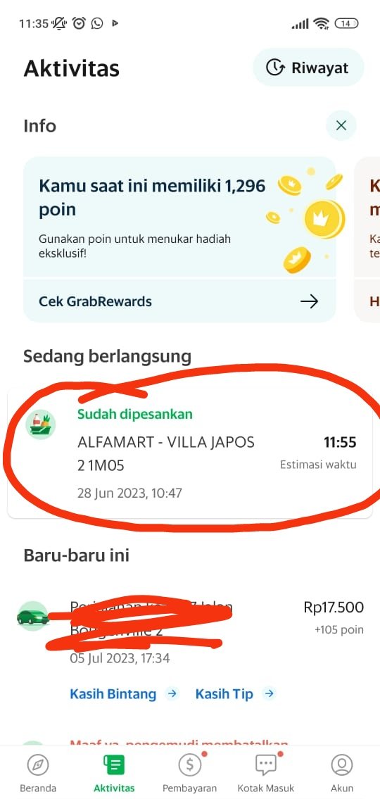 iamyasdama's tweet photo. @GrabID min tolong dibantu cancel dong. Pesen Grabmart di Alfamart, dari tanggal 28 Juni sampe sekarang belum di pick up juga https://t.co/1cw0C3WpEc