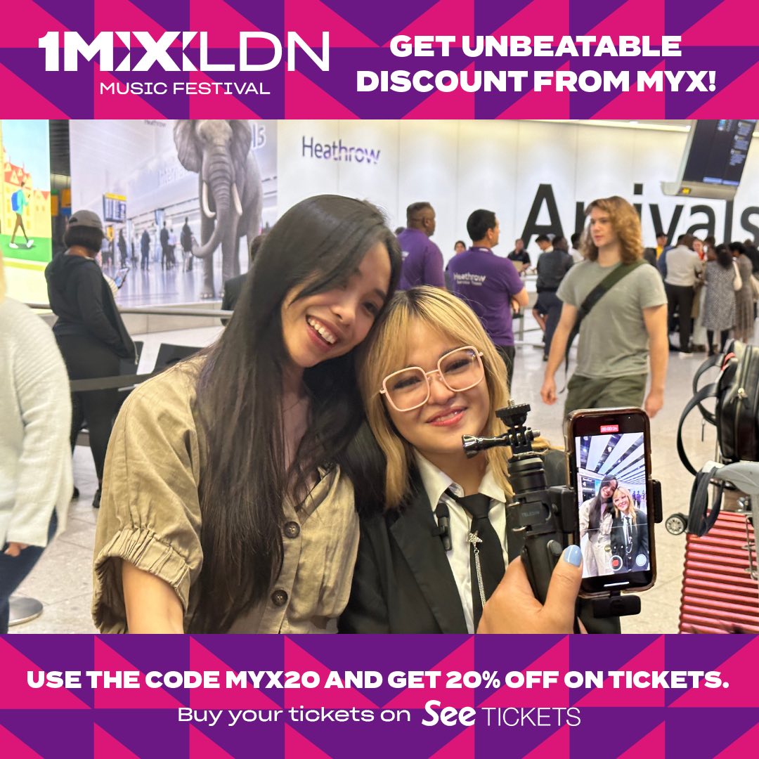 KapamilyaTFC's tweet photo. First set of our #1MXLDN2023 artists, Janine and Maymay, just arrived in London. π₯³
Donβt miss out on #1MXLDN2023, get your tickets now ππΌ https://t.co/UQYa3FET3b
#1MXLDNMusicFest #BenandBen #Yuna #Moira #JohnnyOrlando #JanineBerdin #Maymay #Tinyumbrellas #ClaraRosa https://t.co/hyhGthGUux