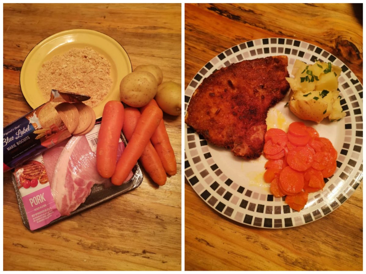 BesterJanine1's tweet photo. @AneleAndTheClub @BakersBiscuits #BakersBiteAboveTheRest @947 @AneleAndTheClub. Crumbed Bakers pork chops. Old family favorite. Sweet and salty mmmmmm https://t.co/ItoGutpcoo