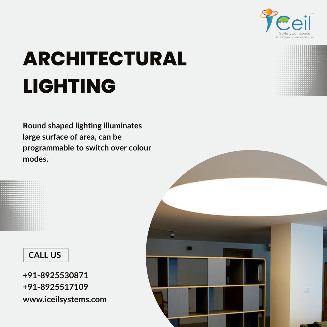 iceilsys's tweet image. Round shaped #lighting illuminates large surface of area, can be programmable to switch over colour modes. - iceilsystems.com

#stretchceilingdrywall

#stretchceilingusa

#3dstretchceilingwallpaper

#3dstretchceiling

#stretchceilingdesign

#stretchceiling