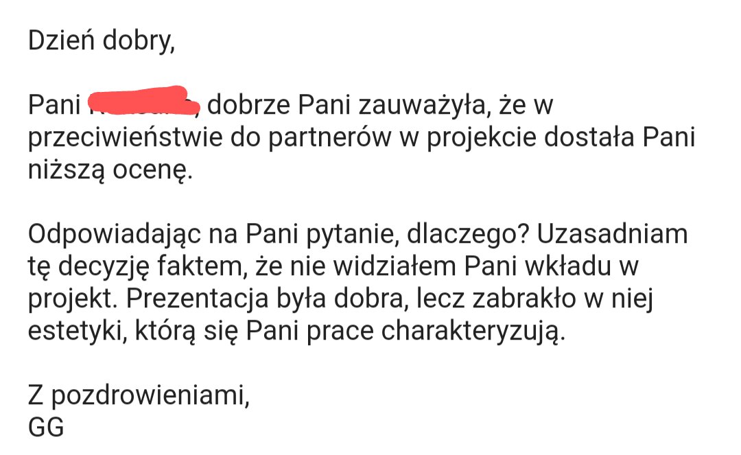 benae_mentis's tweet photo. Ja się chyba rozpłaczę. Robiliśmy prezentacje na zaliczenie ćwiczeń i trafiłam do grupy z dwoma typkami którzy nic od samego początku nie chcieli jej robić i wyszło na to że dwa dni przed oddaniem prezki musiałam wszystko sama zrobić. Oni dostali 4 a ja 3,5 :') https://t.co/22QzBKDjQw