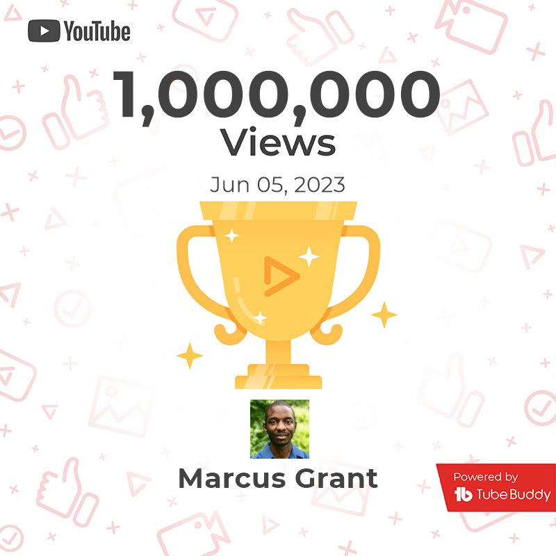 msgrantmusic's tweet photo. @TubeBuddy One million total video views!! https://t.co/XwEPlLbhnE
