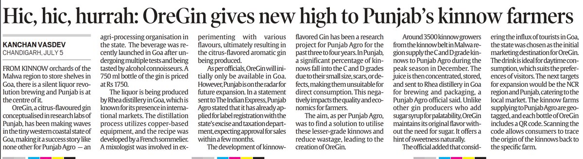ramanmann1974's tweet photo. The farms supplying C&amp; D grade #kinnows to Punjab Agro, for #OreGin (citrus based gin) r geotagged, &amp; each bottle of Ore Gin includes a QR code. Scanning the code allows consumers to trace the origin of the kinnows back to the specific farm. Value Addition is the need of the hour https://t.co/ytBbyvKIB2