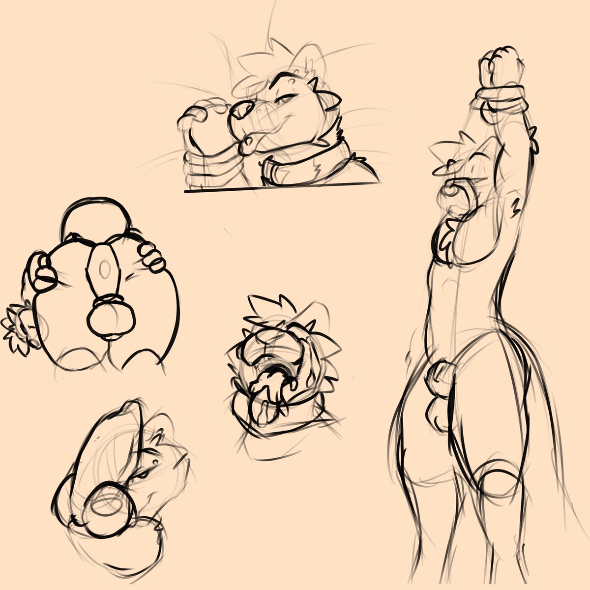 Quick horny sketches of an otter before bed