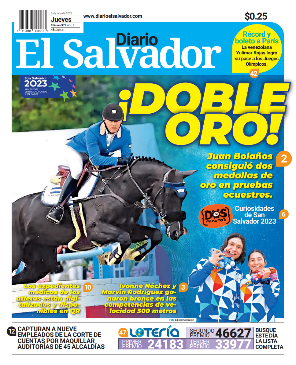 elsalvador's tweet photo. Esta es la portada de #DiarioElSalvador de este jueves, 6 de julio de 2023. #DiarioES

Más información en ➡️➡️ https://t.co/mDLrsjkkvw https://t.co/rA1zyYcNcj