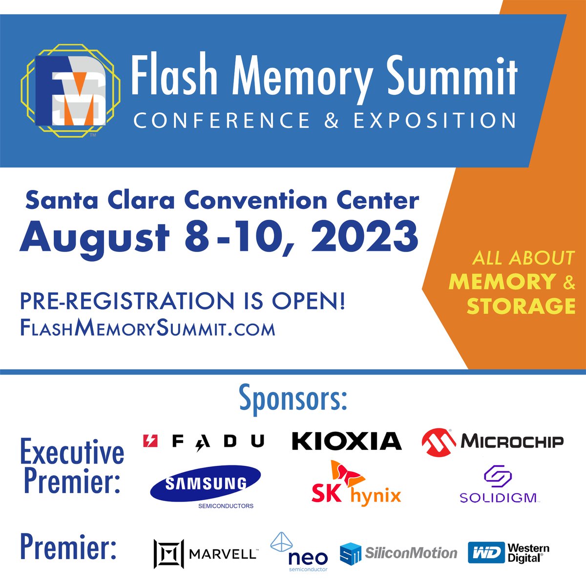 Don't miss out on #FMS23. Pre-registration is now open! bit.ly/3PK9rEr

#storage #memory #flashmemory #summit #technology