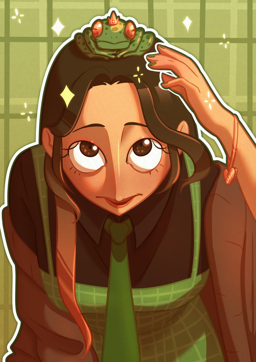 BoxKat1's tweet photo. "FROGGAAAAA" ~💖
#digitalart #art #digitaldrawing #stylized #frog #green #goblincore #Sparkles #sparkles #greenacademia #green #fashion #ombrehair #Princessandthefrog #princefrog #tinycrown #crown https://t.co/0QrrpjPHqE
