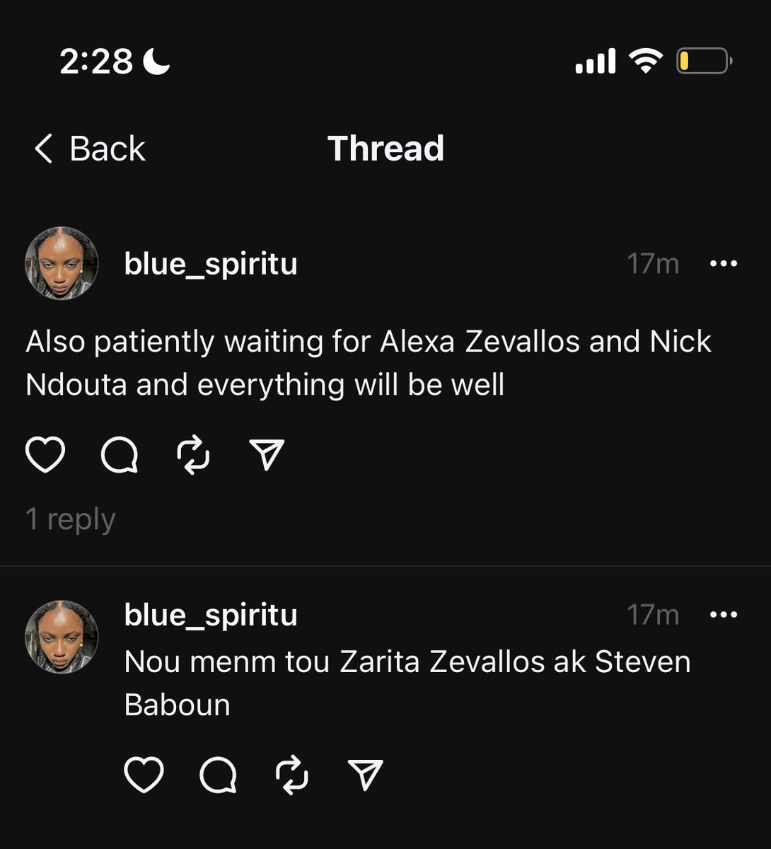 Tina_Rateau's tweet photo. My humble request to restore balance to my tl @NickNdoutaNicol @zaritazevallos @StevenBaboun https://t.co/F1Red8F0Bz