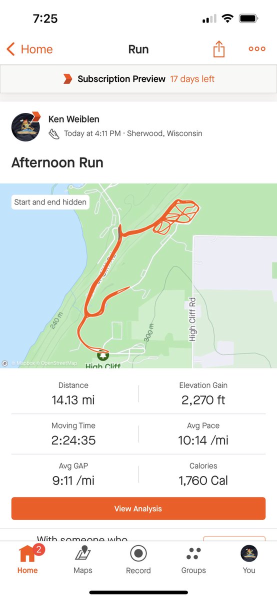 2nd workout: Hill repeats

-14.10 hill repeat trail miles

-2200 ft of gain

-Part of the run was in pouring rain! So awesome! 

-30 miles total this week. Haven’t yet decided if it’ll be a lower mileage week.

 Play it by ear…