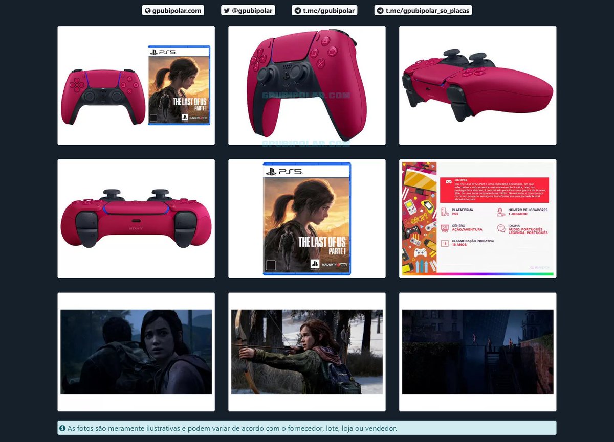 consolebipolar's tweet photo. ↘️ Controle para PS5 sem Fio DualSense Sony - Cosmic Red + The Last of Us Part I...

😃 REDUZIU e CUSTA: R$ 703,91 à vista (-12.00%)
ou 10x de R$ 79,99 (R$ 799,90)
📉 QUEDA de R$ -95,99
🕒 21:30:01(-3 GMT)
🏢🚚 Magalu
🎟️ 10GPUBIPOLAR
🔗 https://t.co/k36YU1KCdP https://t.co/oDhy1MlGPT