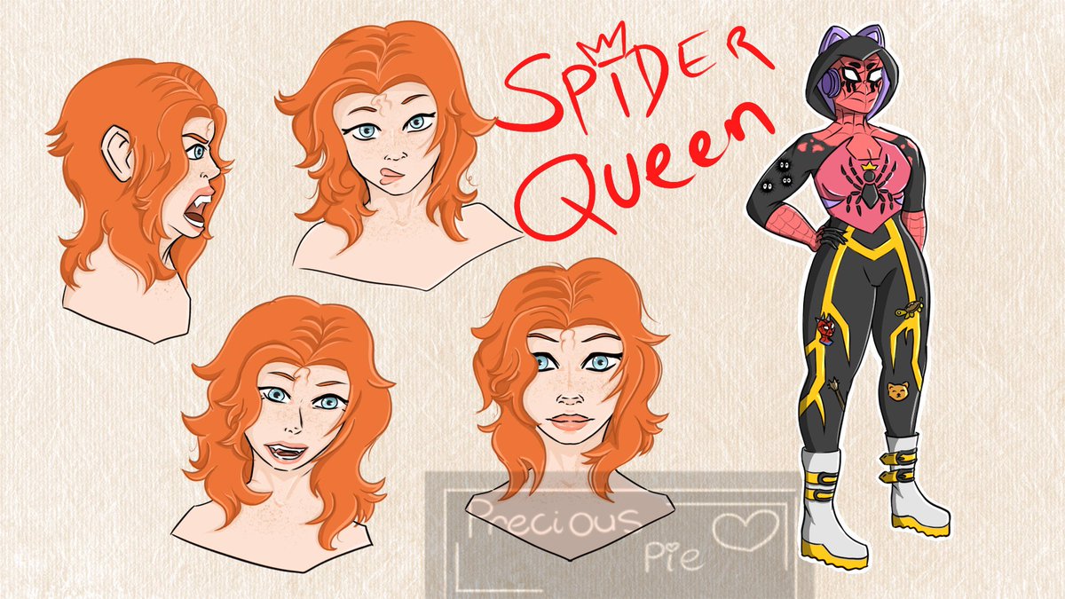 preciouspie1999's tweet photo. Made my own spidersona, I really love how she turned out. So I’d like you to meet, Meredith Jackson also known as MJ, she goes by the name spider Queen.
#AcrossTheSpiderVerse #acrossthespiderversefanart #SpiderManAcrossTheSpiderVerse #spidersona #ocart #oc #instagram #Kofi #art https://t.co/pe8eMT1m8T