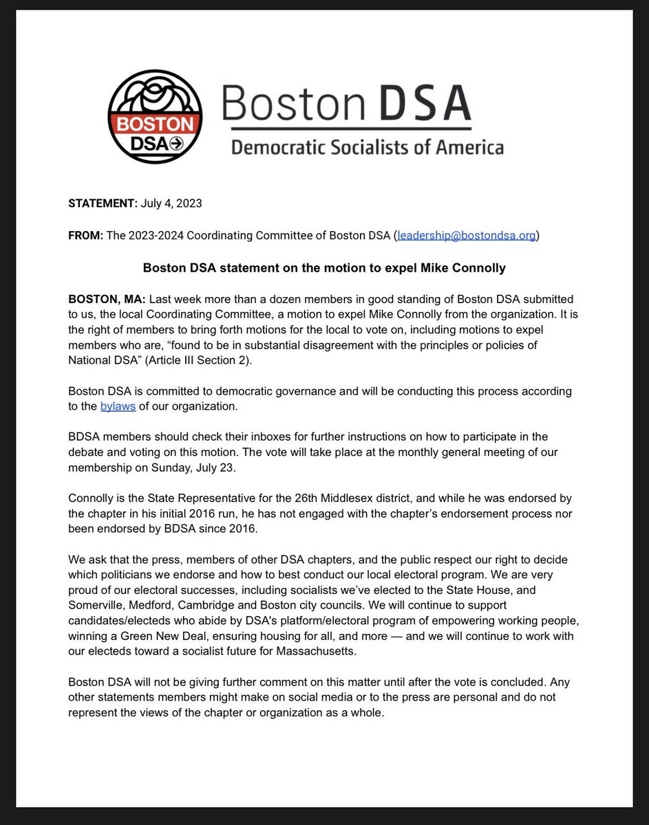 Boston DSA tweet media