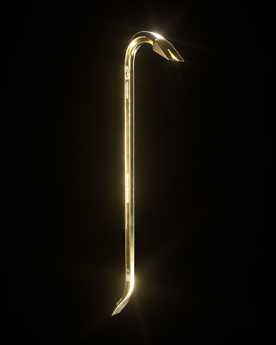 tilljagla's tweet image. 45.000 USD Golden Crowbar for one of the @Pacemaker_NFT holders 👀 break boundaries with us!