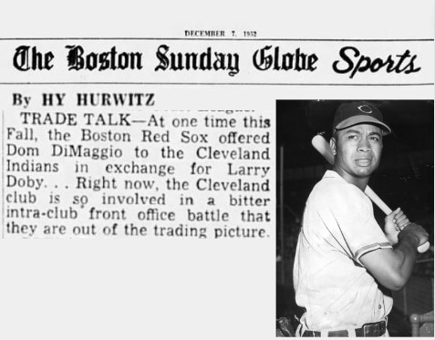 76 years ago today, Larry Doby, the first Black player in the AL made his debut with Cleveland - just 3 months after Jackie Robinson broke baseball’s color barrier in 1947. In 1952, Tom Yawkey’s #BostonRedSox made an offer to acquire this future All-Star: bit.ly/3LwnJWK