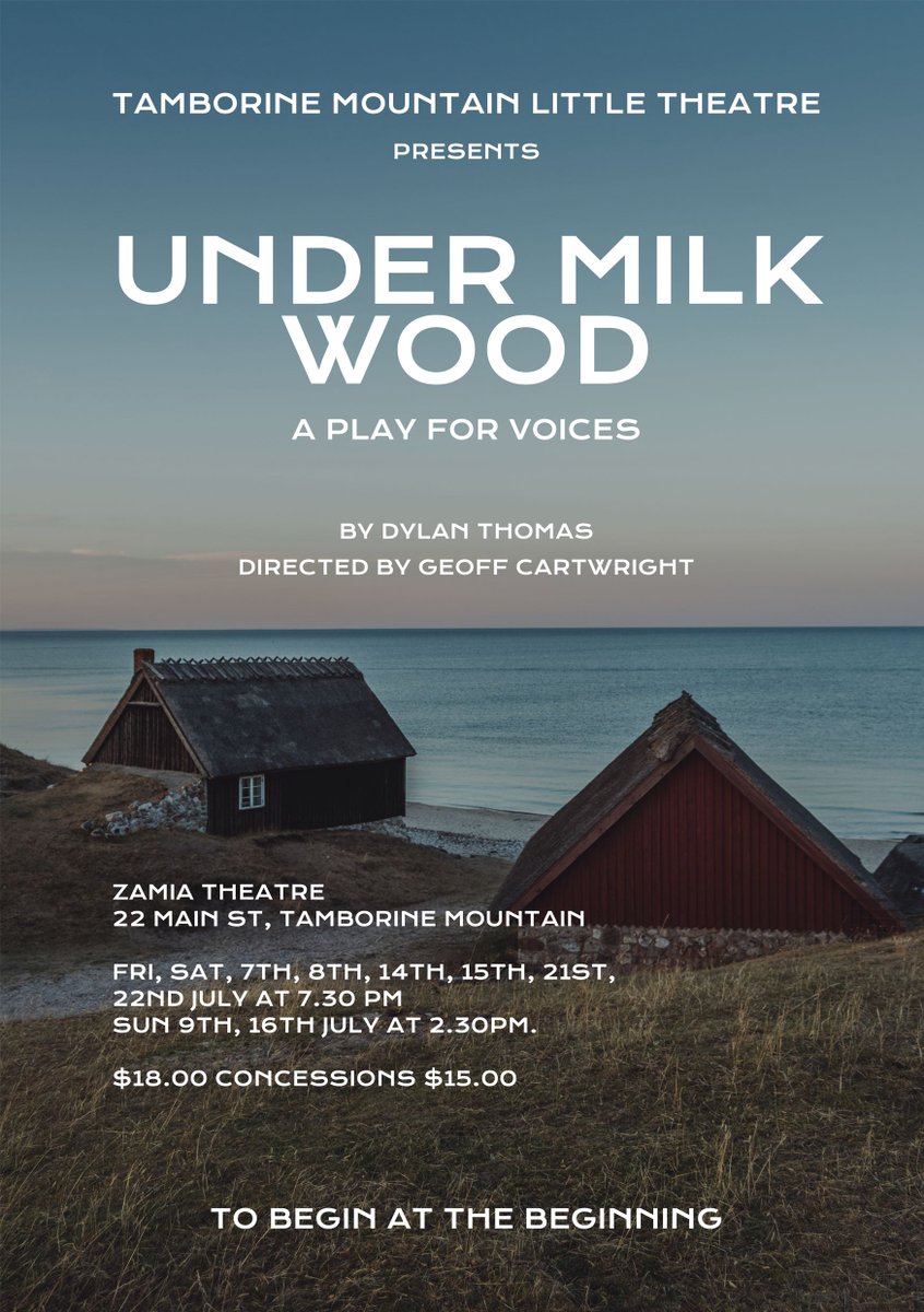 A: what shall we do this weekend?
B: dunno
C: come to Tamborine Mountain and watch Under Milk Wood at the historic Zamia Theatre, there's heating! - but bring your winter woollies for the outside bit
Book here: trybooking.com/CHJSP

#dylanthomas #tamborinemountain #theatre