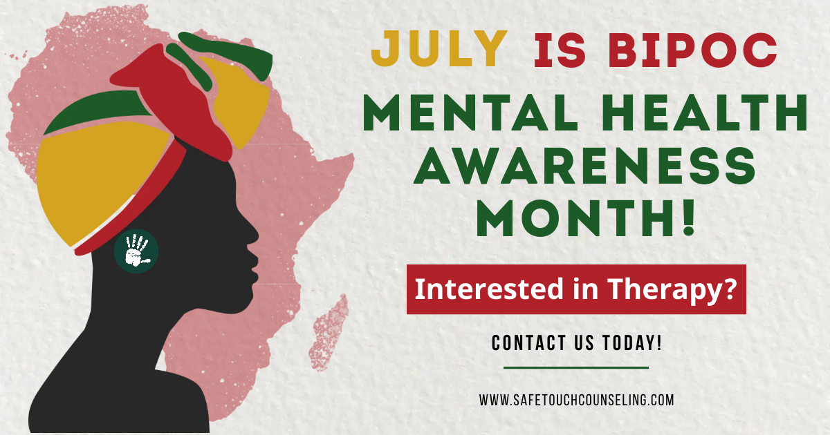 safetouchheals's tweet photo. July is Here! It's BIPOC Mental Health Awareness Month! Check on your people. https://t.co/xqDAHcaB0Q https://t.co/hTYmRlrao8