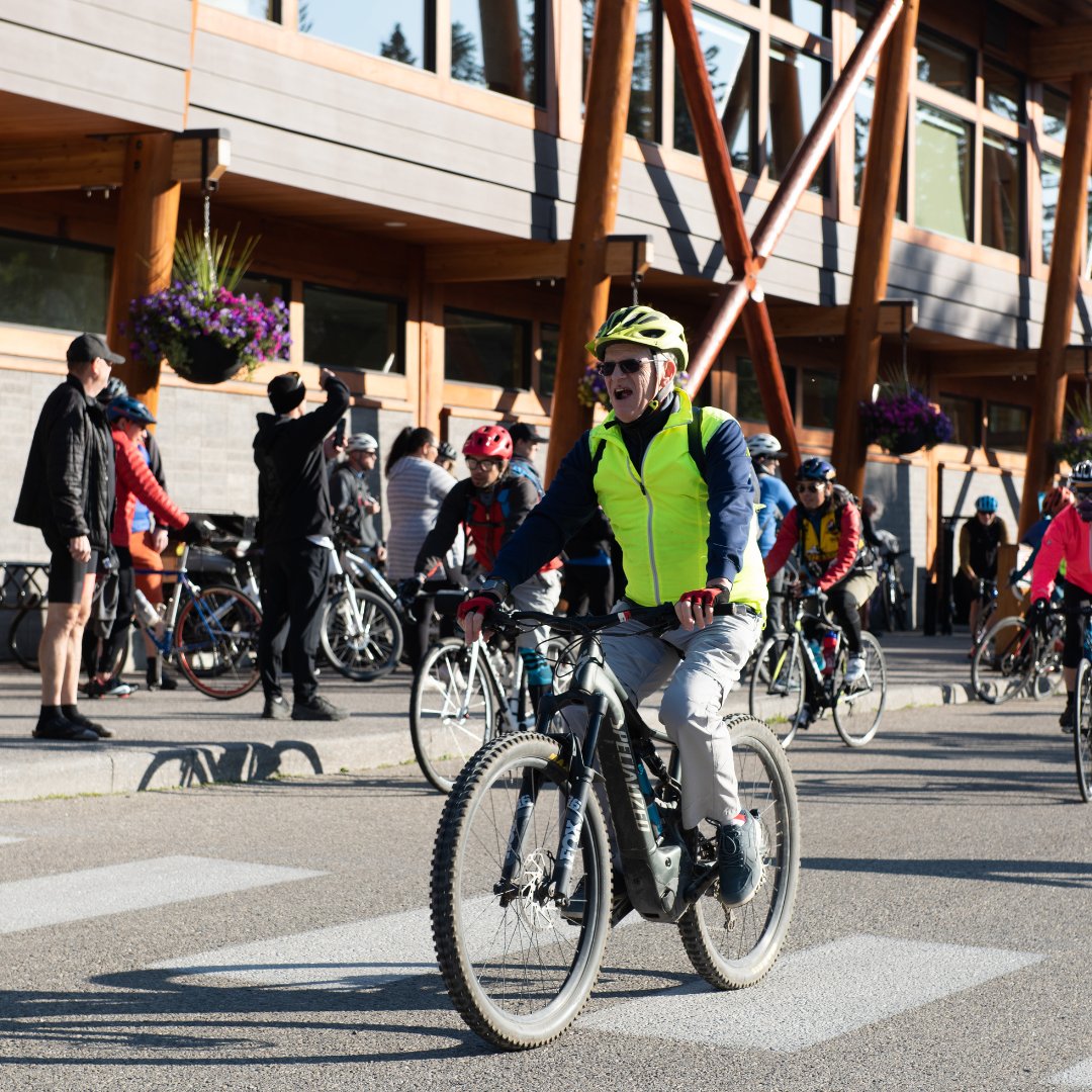 CancerviveAB's tweet photo. Exactly two months until this scene plays out again! 

On September 9th, 2023 100 incredible riders will set out from Banff, riding 25, 50, 75 or 110km along the Bow Valley Parkway in support of @WellspringAB 

Will we see you at the start and finish? https://t.co/UWstYUnDXj https://t.co/wSkX9c5J0l