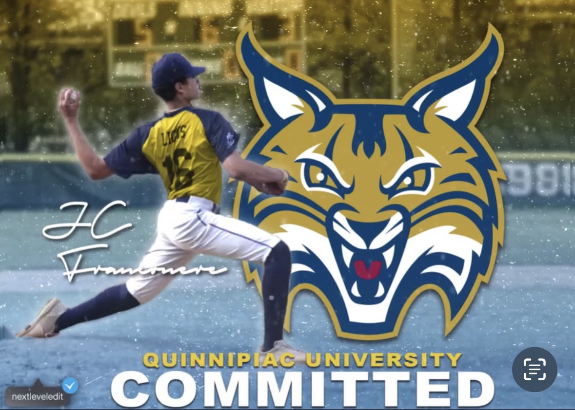 jcfranconere's tweet photo. I am excited and grateful to announce my commitment to play Division 1 baseball at Quinnipiac University! Thank you to my family, coaches, and friends who helped me throughout this recruitment process.

@TotalArmCare @MC_Cubs @MikeLembo33 @SportsForceBB @PJ_Baseball @TheQBaseball https://t.co/bhAoHd40GM