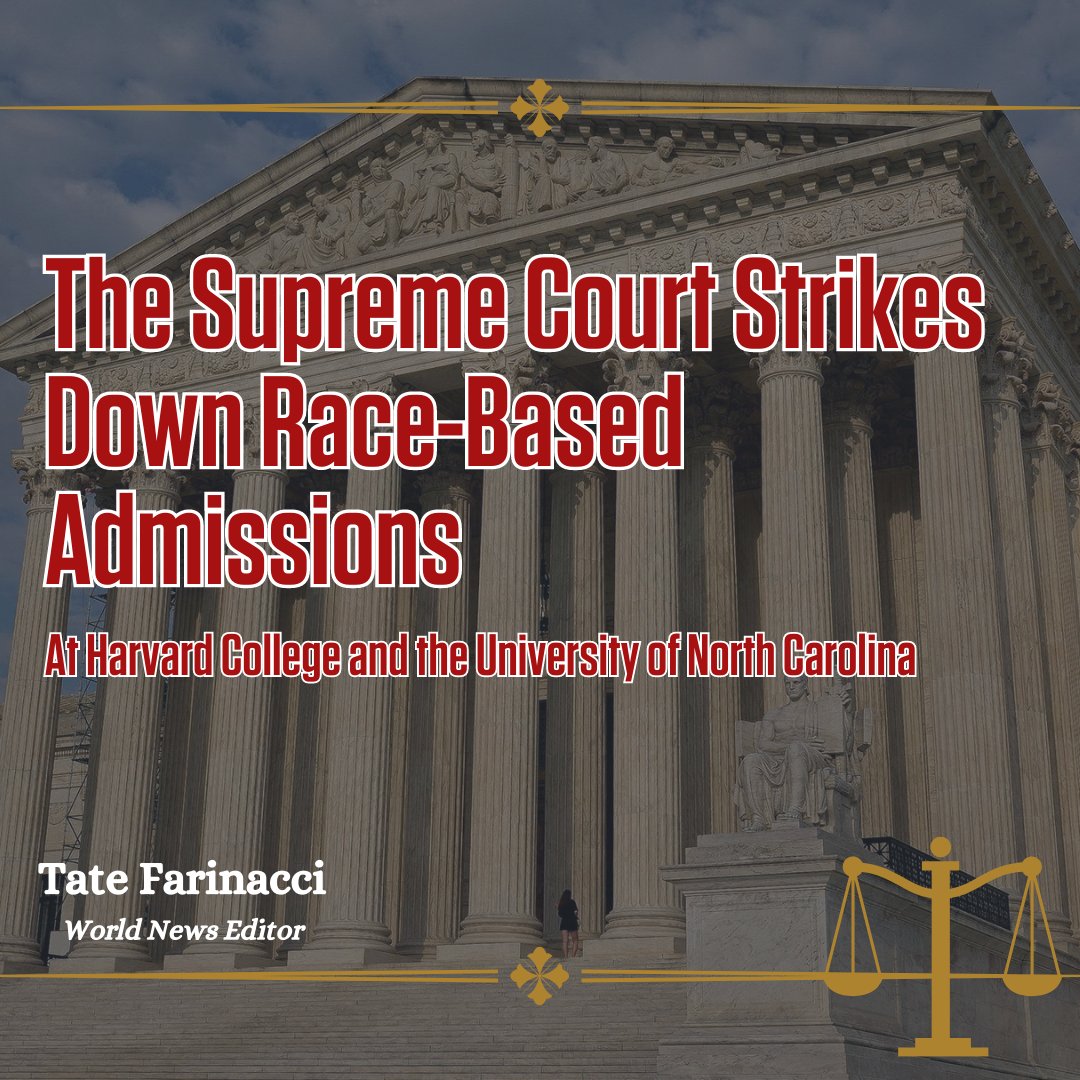 The Supreme Court Strikes Down Race-Based Admissions At Harvard College and University of North Carolina. Read the full story - link in bio