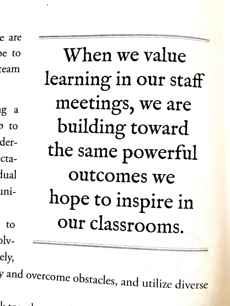 “When we value learning in our staff meetings, we are building toward the same powerful outcomes we hope to inspire in our classrooms.” - <a href="/AllysonApsey/">Allyson Apsey</a> &amp; <a href="/mrsjessgomez/">Jessica Gomez</a> in #LeadWithCollaboration.

amazon.com/Lead-Collabora…
#dbcincbooks #tlap #leadlap