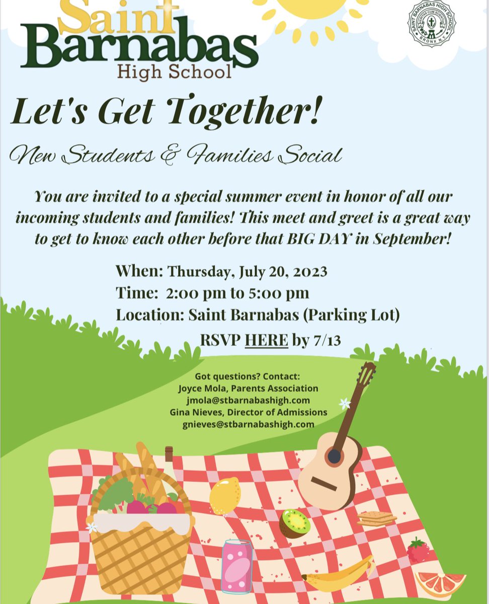 Calling all incoming families! Don’t miss out on our New Students and Families Social! Click on the link in bio to RSVP!