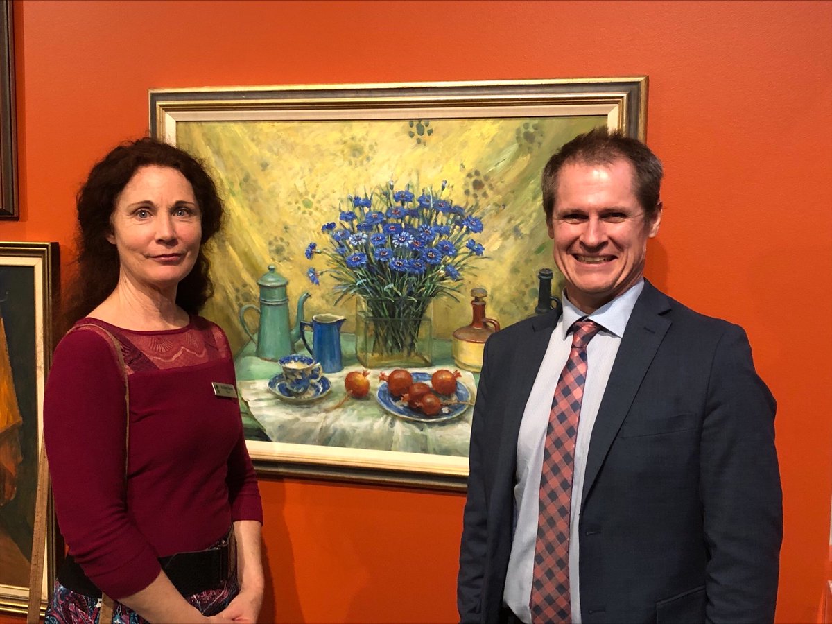 RCNSW Chair and Mayor of @DubboCouncil Cr Mat Dickerson and Mayor of  @TweedCouncil Cr Chris Cherry discussing the value of #regionalarts at Tweed Regional Gallery and Margaret Olley Art Centre last night
