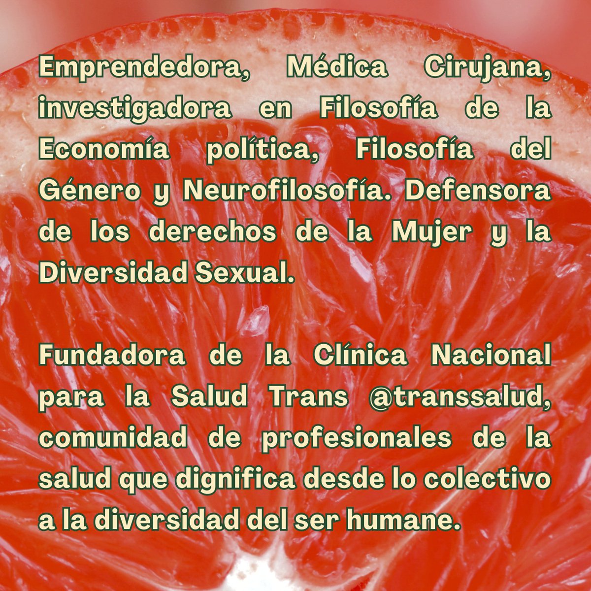 Lenchitudas's tweet photo. ¡Una nueva lenchitud de la semana!✨
Conoce a Daniela Muñoz Jiménez, fundadora de la Clínica Nacional para la Salud Trans @transsalud, una comunidad de profesionales de la salud que dignifica desde lo colectivo a la diversidad del ser humane 🏳️‍🌈🏳️‍⚧️ https://t.co/wJKB1tWFI4