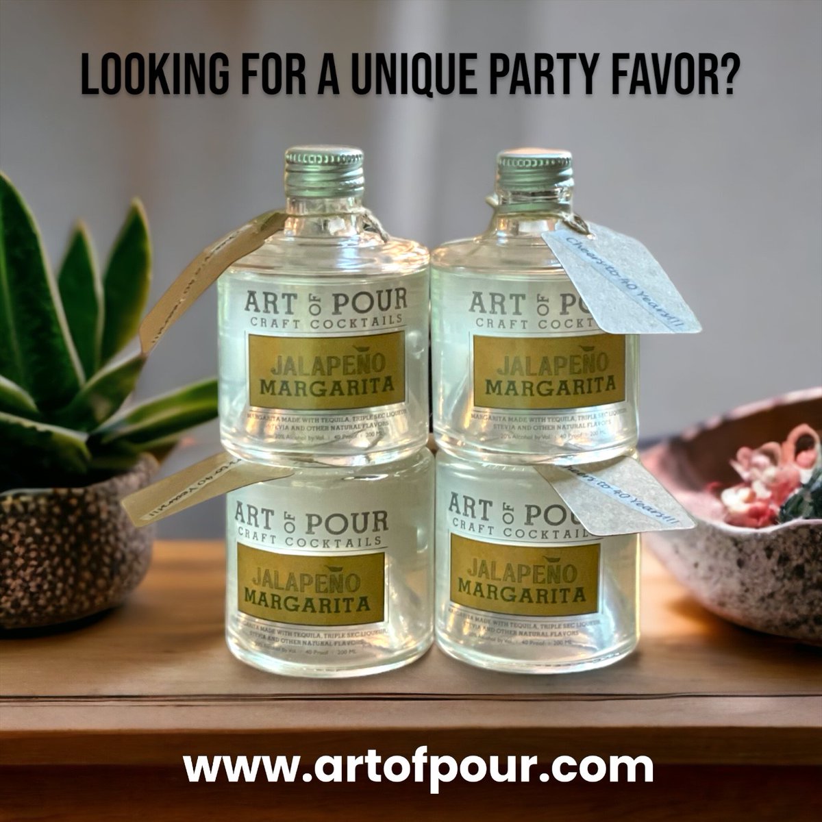 Looking for a unique party favor? Art of Pour margaritas are the perfect choice. Order online at artofpour.com or find a local retailer near you. 🎁 #ArtOfPour #GiftIdeas #PartyFavors #UniqueGifts