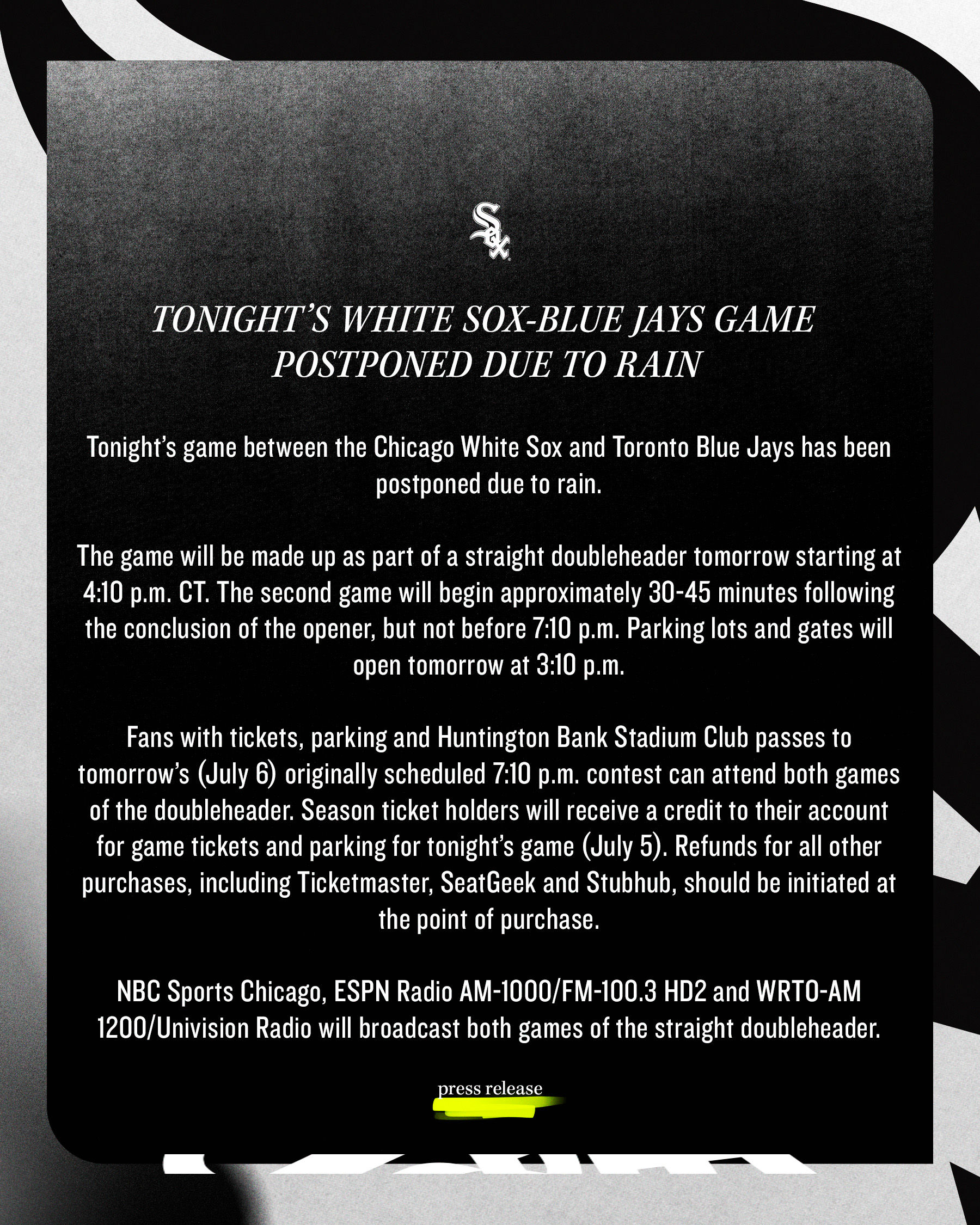 White Sox @ Blue Jays