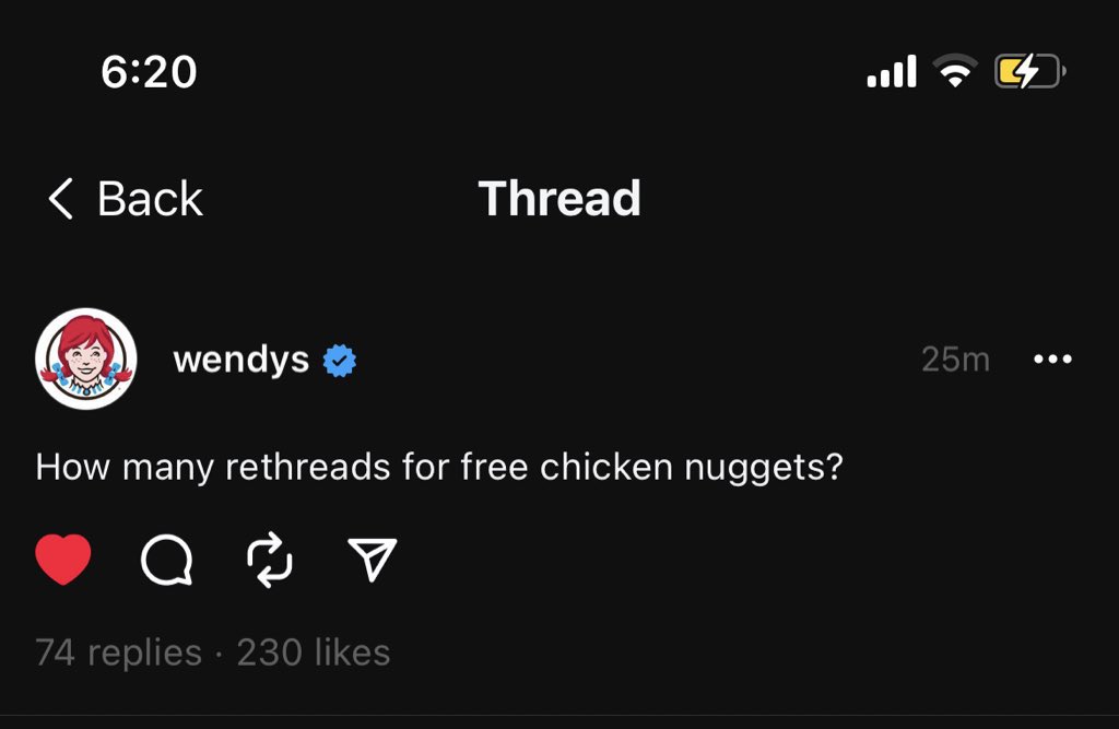 carterjwm's tweet photo. No original ideas these days. Smh @Wendys ;) #NuggsForCarter https://t.co/5S5JS7nw01