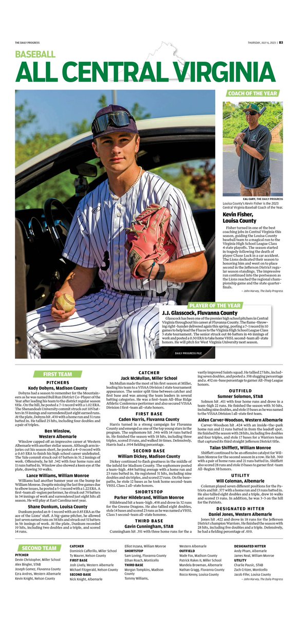 C'ville Varsity (@cvillevarsity) on Twitter photo Be sure to pick up a copy of Thursday’s <a href="/DailyProgress/">The Daily Progress</a>, which includes the 2023 All Central Virginia baseball and softball teams. Be sure to pick up a copy of Thursday’s <a href="/DailyProgress/">The Daily Progress</a>, which includes the 2023 All Central Virginia baseball and softball teams.