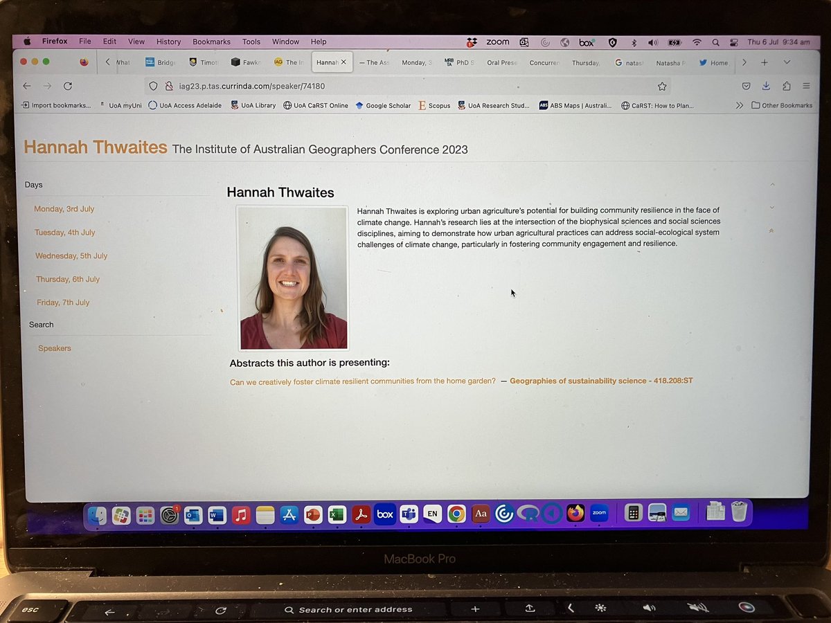 Hannah Thwaites (@hannah_thwaites) on Twitter photo #IAG2023 embodying coexistence & collaboration real-time.. I am now presenting my #urbanagriculture #communityresilience & #climatechange PhD research today @ 2:35pm (Nature, Risk & Resilience) thanks to <a href="/natasha_pauli/">Natasha Pauli</a> & <a href="/ConnorGoddard4/">Connor Goddard</a>
<a href="/IDigSoil/">Tim Cavagnaro</a> <a href="/BrayNursey/">Melissa Nursey-Bray</a> <a href="/environmentinst/">Environment Institute - University of Adelaide</a> #IAG2023 embodying coexistence & collaboration real-time.. I am now presenting my #urbanagriculture #communityresilience & #climatechange PhD research today @ 2:35pm (Nature, Risk & Resilience) thanks to <a href="/natasha_pauli/">Natasha Pauli</a> & <a href="/ConnorGoddard4/">Connor Goddard</a>
<a href="/IDigSoil/">Tim Cavagnaro</a> <a href="/BrayNursey/">Melissa Nursey-Bray</a> <a href="/environmentinst/">Environment Institute - University of Adelaide</a>