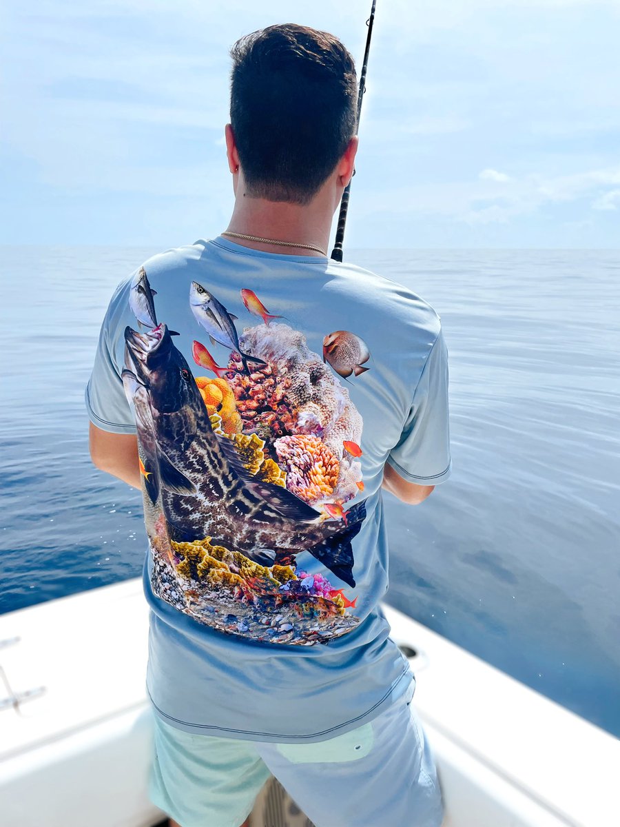 Wetlands_usa's tweet photo. Black #Groupers are the masters of disguise and rulers of the reefs, blending elegance with power as they navigate the depths of the #ocean. 

Shop our collection of premium Grouper tops and browse our full catalog of over 140 custom designs, available exclusively on our website. https://t.co/AyyAa1v9aN