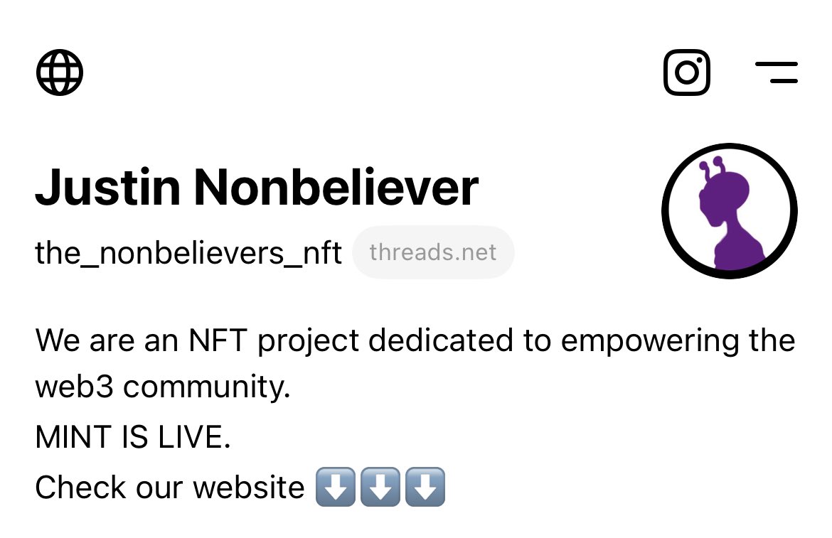 NonbelieversNFT's tweet photo. Great now we gotta manage this and threads. 👽
Oh yea follow us there too.
LFG 🛸
#mftcommunity #web3 #nfts #aliens #ufo https://t.co/AWaasTrEzi