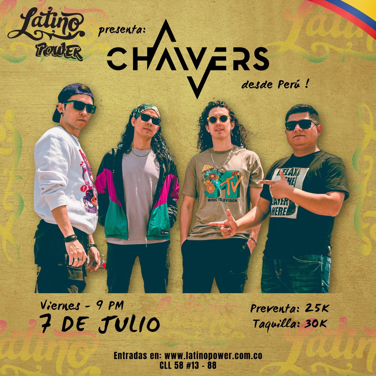Latino_Power's tweet photo. Este Viernes desde Perú 🇵🇪 @chaivers 💥
Preventa 25k e info en: https://t.co/CC9tufpafB
#chapinero #emv #latinopower
#envivo #chaivers https://t.co/2jJkGhcOC2