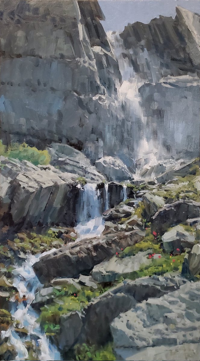 JoshuaBeen's tweet photo. "White Noise" • 48×24 • oil/linen
(Click to see full painting)
Water, rock, light and the effect of gravity make the most beautiful stuff. I just try to do them justice.

Get outside, go up high, frens.
🙏❤️👊🤙
#OilPainting
#Waterfalls
#Light
#LawOfOne
#ThisISheaven
#Inspiration
#Goals
#Impressionism