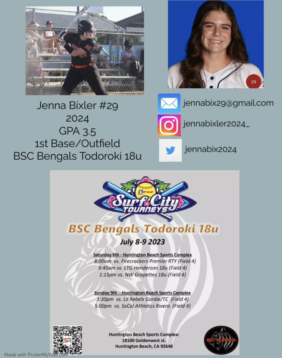 My team and I will be participating in the PGF Surf City Showcase this weekend at Huntington Beach Sports complex. Hope you can make it out or watch us on game changer ! @BSCBengals_Shu @Marlece_H @UNC_BearsSB @HawaiiSB @colomesasb @uhhilosoftball https://t.co/llkfmZuT2L