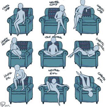 Nebbe_O's tweet photo. WHICH ONE ARE YOU?

I sit like a crab, my whole body on a seat, or crouch sit on the chair ....
So, none of them are my sitting position .... 

Would this be Extra Chaotic Evil?

#Vtuber #VtubersEN #VTuberUprising https://t.co/gzwfXNRTNf