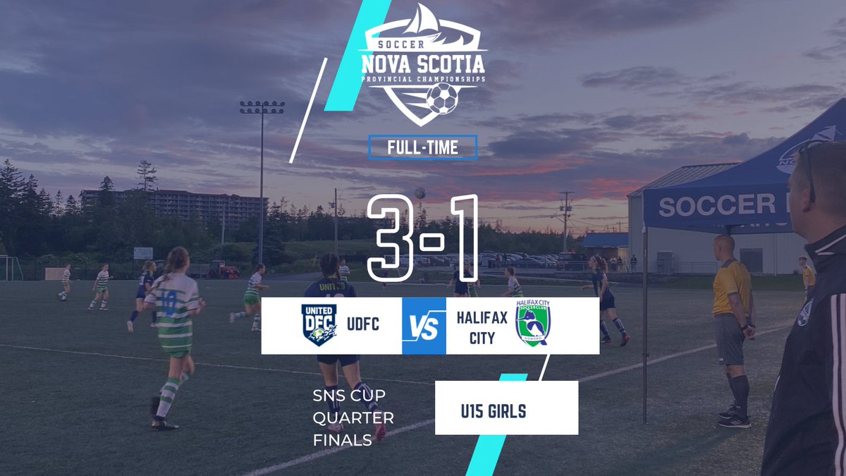 SoccerNS's tweet photo. U15 PROVINCIAL CUP QUARTERFINAL
UDFC advance to the semifinals
@UnitedDFC3οΈβ£ π 1οΈβ£@CITYSoccerClub
#SNSCup #CUPHunting #RoadToNationals https://t.co/97f6GFuM07